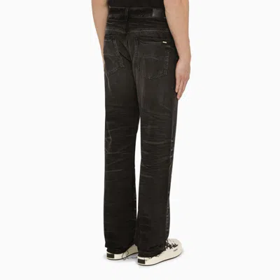 Shop Amiri Washed Denim Jeans In Black