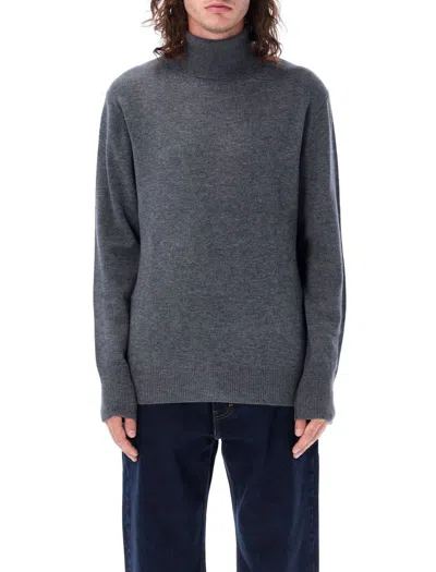 Shop Aspesi High-neck Wool Sweater In Grey
