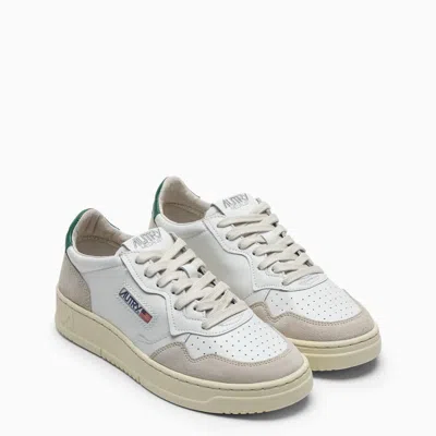 Shop Autry Medalist Sneakers In White/green And Suede
