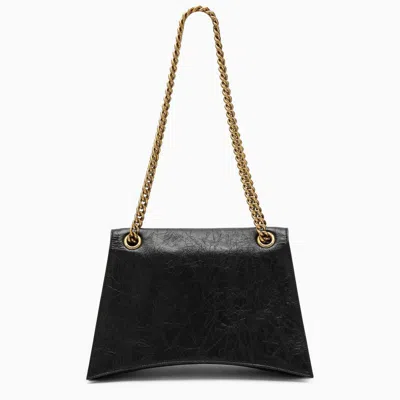 Shop Balenciaga Crush Medium Bag With Chain In Black