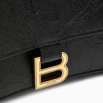 Shop Balenciaga Crush Medium Bag With Chain In Black