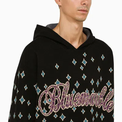 Shop Bluemarble Knitted Hoodie In Black