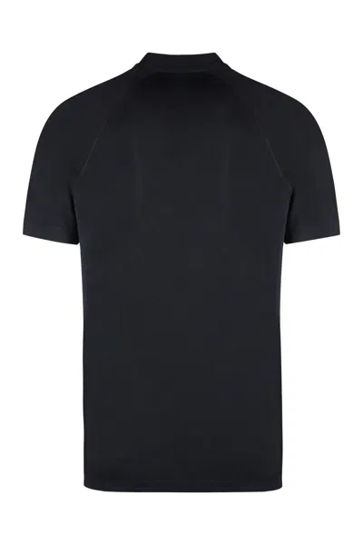Shop Hugo Boss Boss Boss X Matteo Berrettini - Technical Fabric Polo Shirt In Black