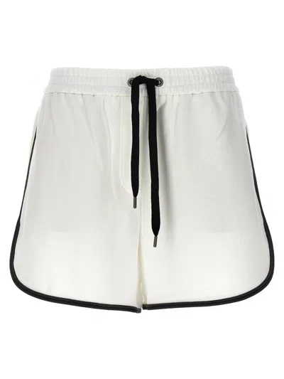 Shop Brunello Cucinelli 'monile' Shorts In White/black