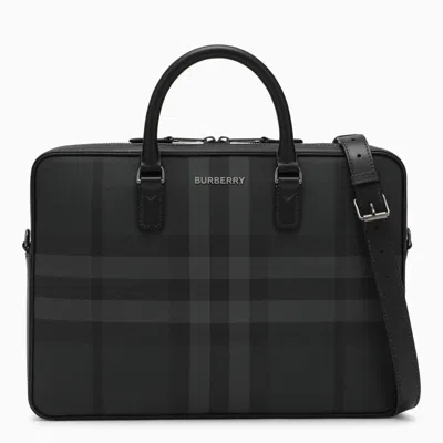 Shop Burberry Ainsworth Slim Charcoal Briefcase In Grey