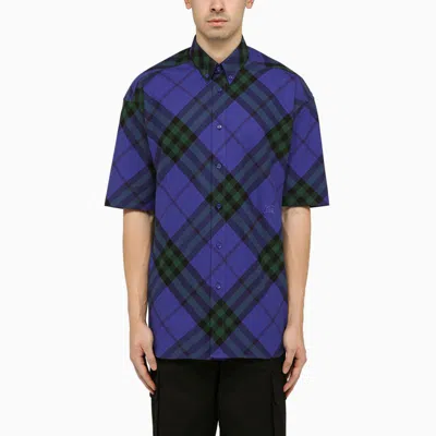 Shop Burberry Short-sleeved Check Shirt In Blue