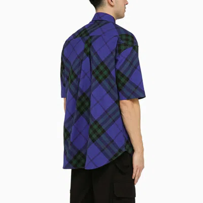 Shop Burberry Short-sleeved Check Shirt In Blue