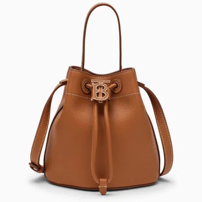 Shop Burberry Tb Mini Bucket Bag In Brown