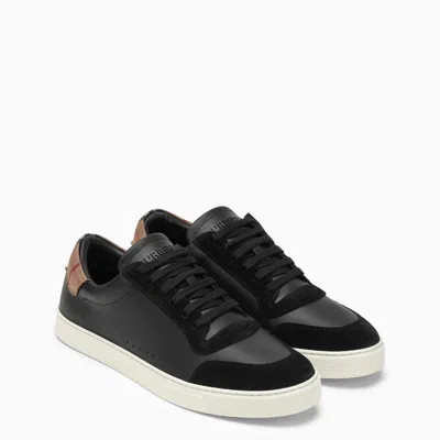 Shop Burberry Trainer With Check Pattern In Black
