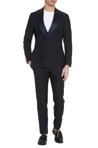 Shop Canali Wool Two-pieces Suit In Blue