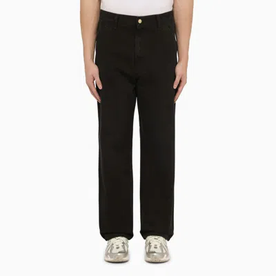 Shop Carhartt Wip Single Knee Pant Aged Canvas In Organic In Black