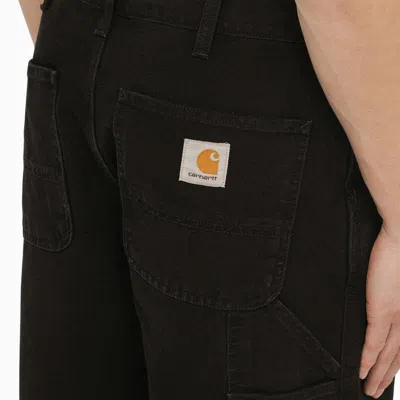 Shop Carhartt Wip Single Knee Pant Aged Canvas In Organic In Black