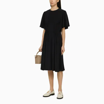 Shop Chloé Black Midi Dress In Blue