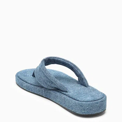 Coperni Blue Denim Branded Flip Flops In Blue