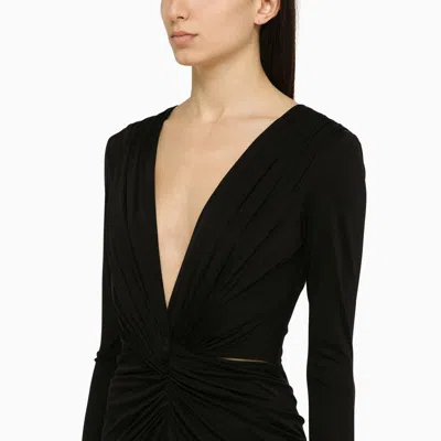 Shop Costarellos Silk-blend Brienne Dress In Black