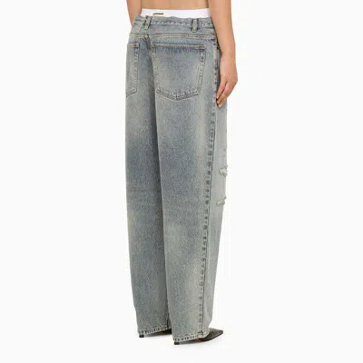 Shop Darkpark Low-waisted Washed Jeans In Blue