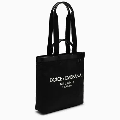 Shop Dolce & Gabbana Dolce&gabbana Shopping Bag With Logo In Black