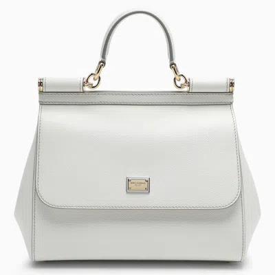 Shop Dolce & Gabbana Dolce&gabbana Sicily Medium Handbag In White