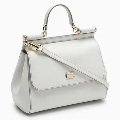 Shop Dolce & Gabbana Dolce&gabbana Sicily Medium Handbag In White