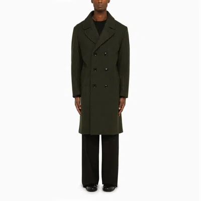 Shop Doppiaa Double-breasted Military Coat In Green