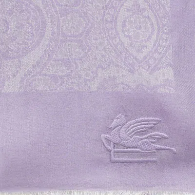 Shop Etro Lilac Blend Scarf In Purple