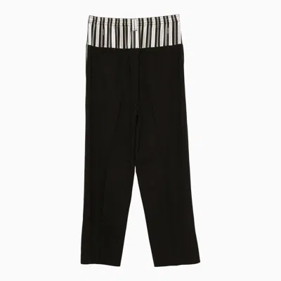 Shop Fendi Layered Trousers In Black