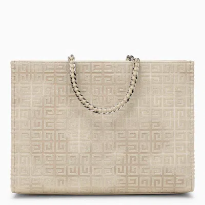 Shop Givenchy G-tote Medium Gold Canvas With Chain In Metal