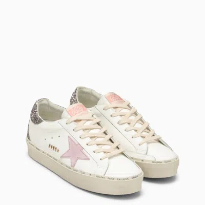 Shop Golden Goose Hi-star White/pink/glitter Sneaker