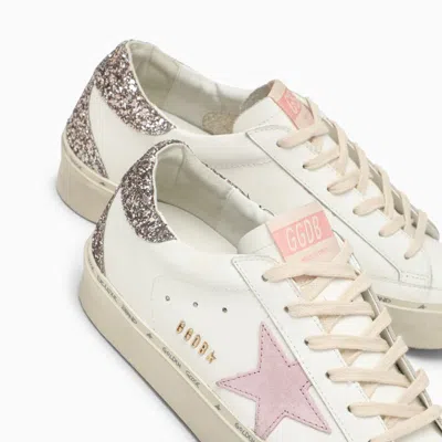 Shop Golden Goose Hi-star White/pink/glitter Sneaker