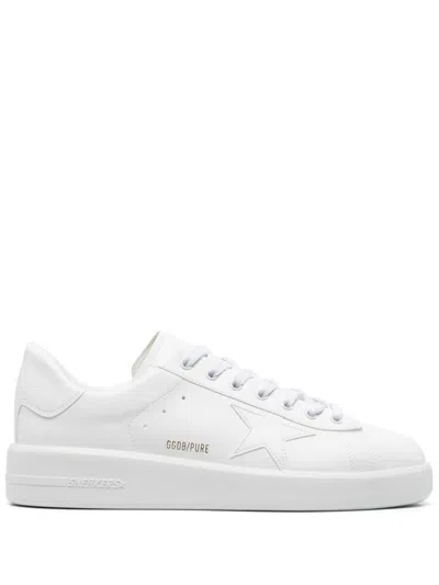 Shop Golden Goose Purestar Faux-leather Sneakers In Optic White