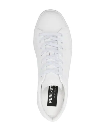 Shop Golden Goose Purestar Faux-leather Sneakers In Optic White