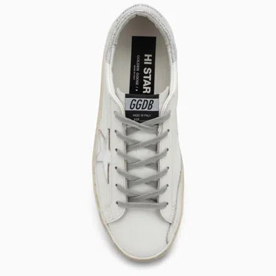 Shop Golden Goose White/silver Hi-star Sneakers