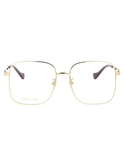 Shop Gucci Optical In 002 Gold Gold Transparent