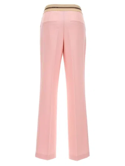 Shop Helmut Lang Logo Elastic Pants In Pink