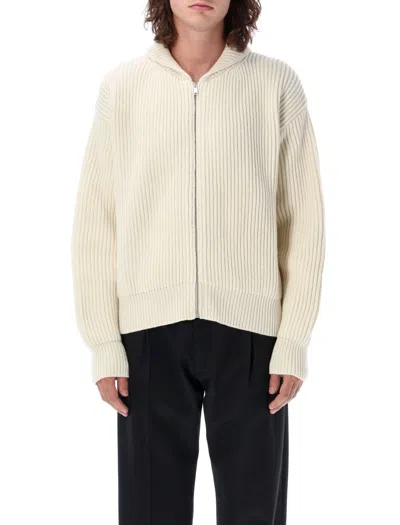 Shop Jil Sander Zip Sweater In Natural