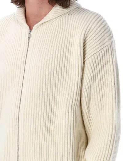 Shop Jil Sander Zip Sweater In Natural