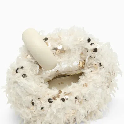 Shop Jw Pei Mini Abacus Handbag In Synthetic Fur And Sequins In Beige