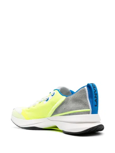 Lanvin Panelled Suede Sneakers With Chunky Rubber Sole In White
