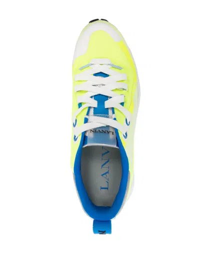 Lanvin Panelled Suede Sneakers With Chunky Rubber Sole In White