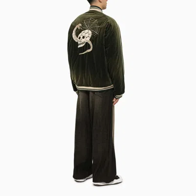 Shop Miharayasuhiro Maison Mihara Yasuhiro Bomber Jacket With Embroideries In Green