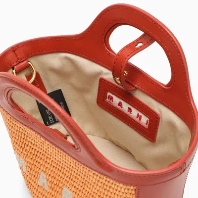 Shop Marni Micro Tropicalia Beige And Rafia Handbag In Brown