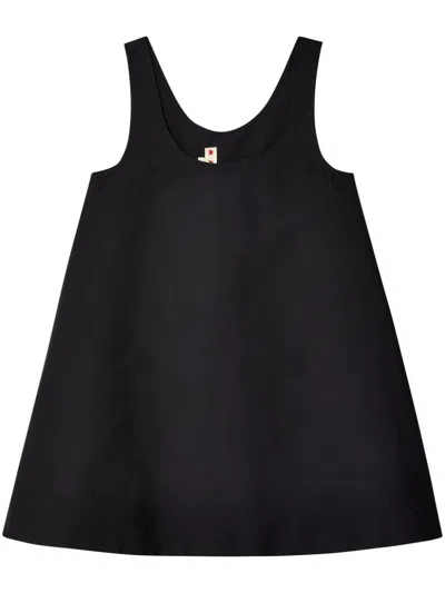 Shop Marni Sleeveless Cotton Minidress In Black