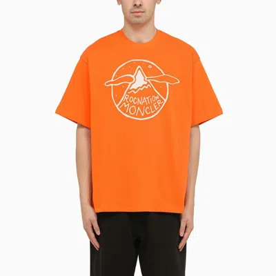 Shop Moncler Genius Moncler X Roc Nation By Jay-z T-shirt With Logo In Orange