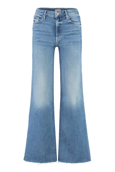 Shop Mother The Roller 5-pocket Straight-leg Jeans In Denim