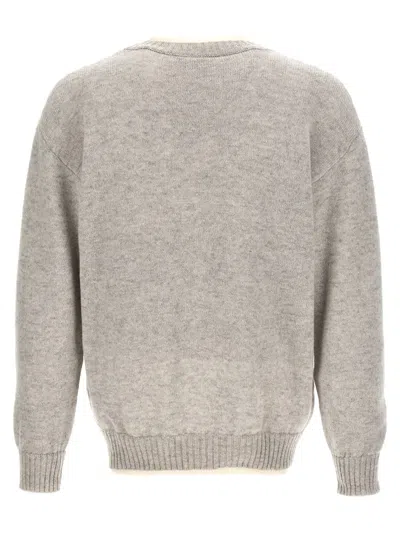 Shop Msgm Logo Embroidery Sweater In Gray