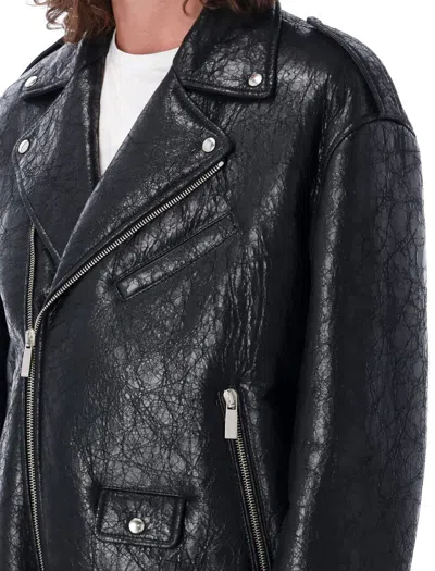 Shop Off-white Craq Shearling Leather Over Lea Biker In Black
