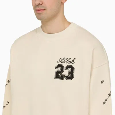 Shop Off-white ™ Beige Skate Crewneck Sweatshirt With Logo 23 In Black