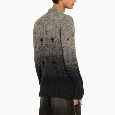 Shop Off-white ™ Degradé Used-effect Cardigan In Grey