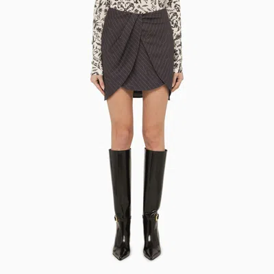 Shop Off-white ™ Twist Pinstripe Miniskirt In Grey