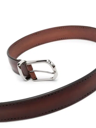 Shop Orciani Blade Belt In Burnt Colour In Brown